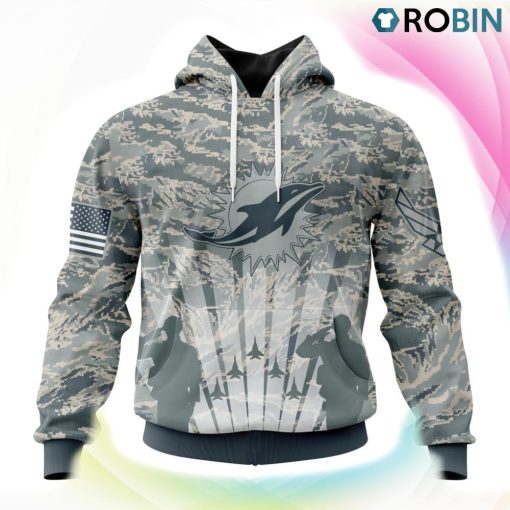 Miami Dolphins NFL Honor US Air Force Veterans 3D Hoodie, Dolphins Gear