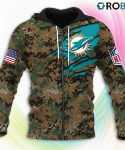 Miami Dolphins NFL Honor US Marine Veterans 3D Hoodie, Miami Dolphins Clothing