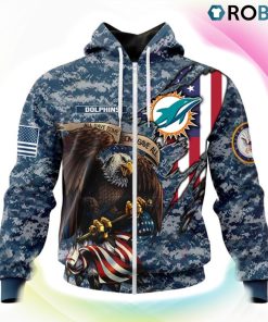 Miami Dolphins NFL Honor US Navy Veterans 3D Hoodie, Miami Dolphins Clothing