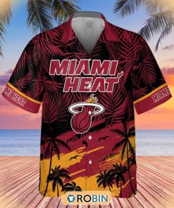 Miami Heat Summer Outfit Hawaiian Button Shirt Miami Heat Summer Outfit Hawaiian Button Shirt