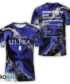Michelob ULTRA Blue Abstract Liquid Marble T-Shirt Michelob ULTRA Blue Abstract Liquid Marble T-Shirt