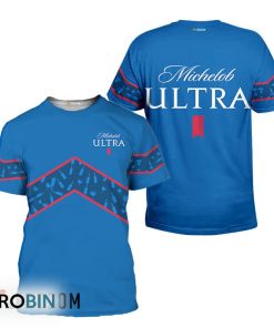 Michelob ULTRA Blue Wine Pattern All Over Printed T-Shirt Michelob ULTRA Blue Wine Pattern All Over Printed T-Shirt