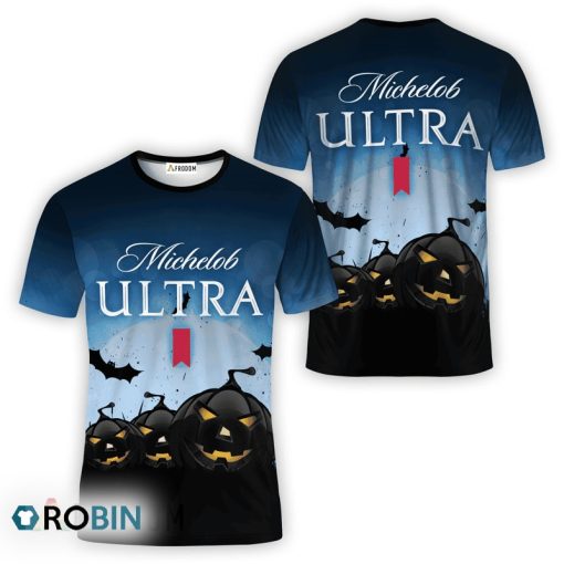 Michelob ULTRA Halloween Night Pumpkin 3D All Over Printed T-Shirt