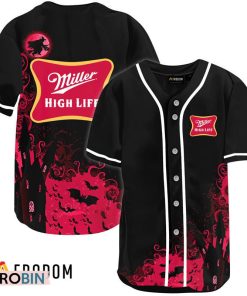 Miller High Life Black Halloween Witch Baseball Jersey Shirt Style