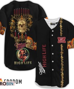 Miller High Life Golden Skull And Pumpkin Baseball Jersey Shirt Style