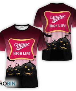 Miller High Life Halloween Night Pumpkin 3D All Over Printed T-Shirt