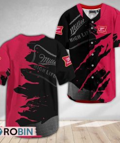 Miller High Life Metal Crack Pattern Baseball Jersey Shirt Style