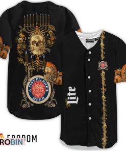 Miller Lite Golden Skull And Pumpkin Baseball Jersey Shirt Style