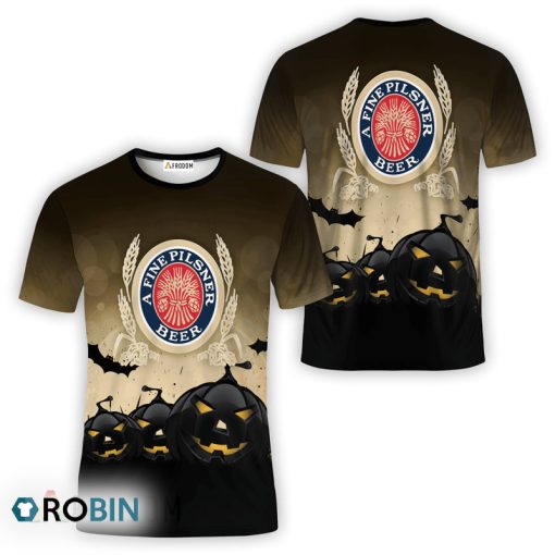 Miller Lite Halloween Night Pumpkin 3D All Over Printed T-Shirt