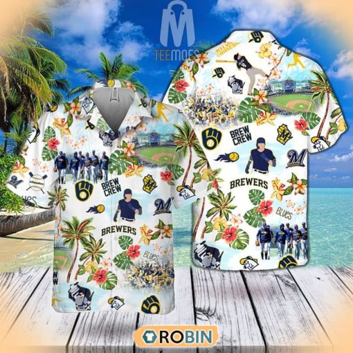 Milwaukee Brewers Icon Pattern Summer Hawaiian Shirt