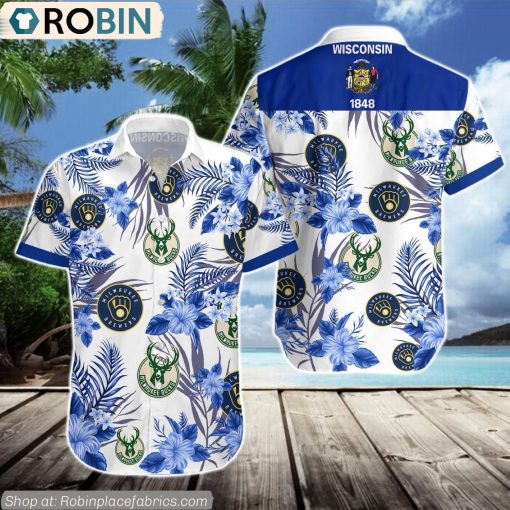 Milwaukee Brewers, Milwaukee Bucks Hawaiian Shirt