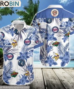 Minnesota Sports, Minnesota Vikings, Twins, Timberwolves, Wild Hawaiian Shirt