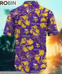 Minnesota Vikings Hibiscus Tropical Pattern NFL Hawaiian Shirt