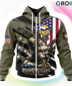 Minnesota Vikings NFL Honor Veterans And Their Families 3D Hoodie, Vikings Team Gifts