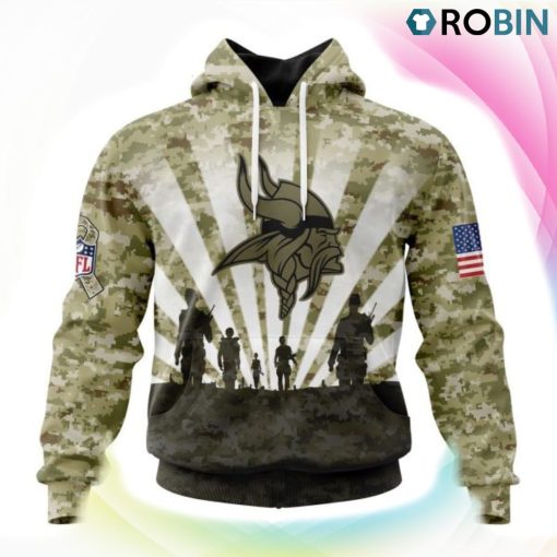Minnesota Vikings NFL Salute To Service 3D Hoodie, Vikings Merchandise