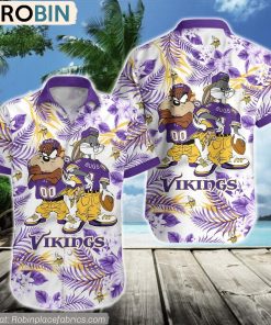 Minnesota Vikings Taz And Bugs NFL Teams Hawaiian Shirt