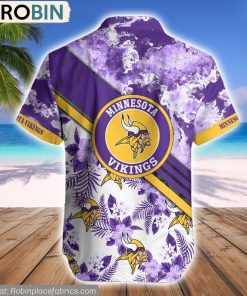 Minnesota Vikings Watercolor Pattern Hibiscus Hawaiian Shirt