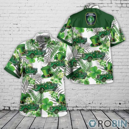 Minoa, New York, Minoa Fire Department Engine 1 1953 Mack L85, St Patrick’s Day Hawaiian Shirt