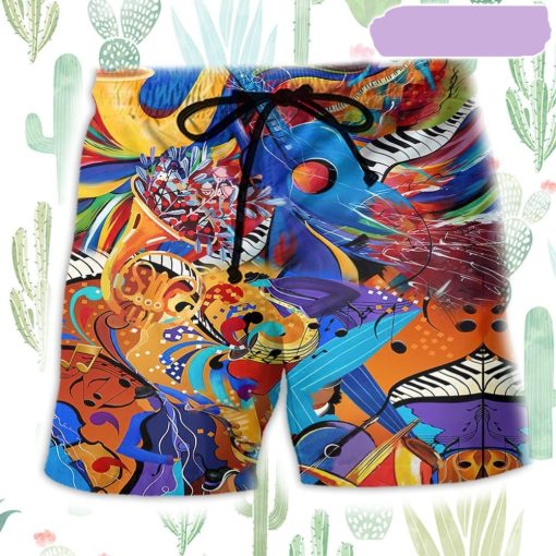 Music Is A Journey Beach Short, Gift for Holiday Summer