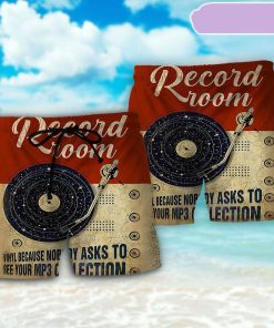 Music Retro Record Room Beach Short, Gift for Holiday Summer Music Retro Record Room Beach Short, Gift for Holiday Summer