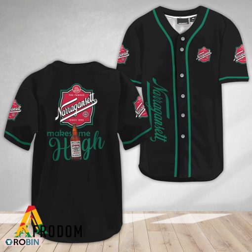 Narragansett Beer Make Me High Baseball Jersey Shirt Style