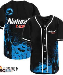 Natural Light Black Halloween Witch Baseball Jersey Shirt Style