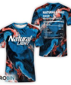 Natural Light Blue Abstract Liquid Marble All Over Printed T-Shirt