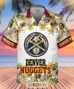 NBA Denver Nuggets Special Palm Trees Hawaiian Button Shirt