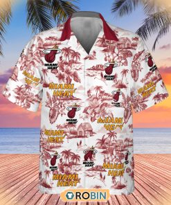 NBA Miami Heat Special Floral Island Hawaiian Button Shirt NBA Miami Heat Special Floral Island Hawaiian Button Shirt
