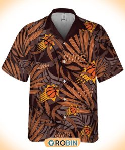 NBA Phoenix Suns Tropical Palm Leaves Hawaiian Button Shirt