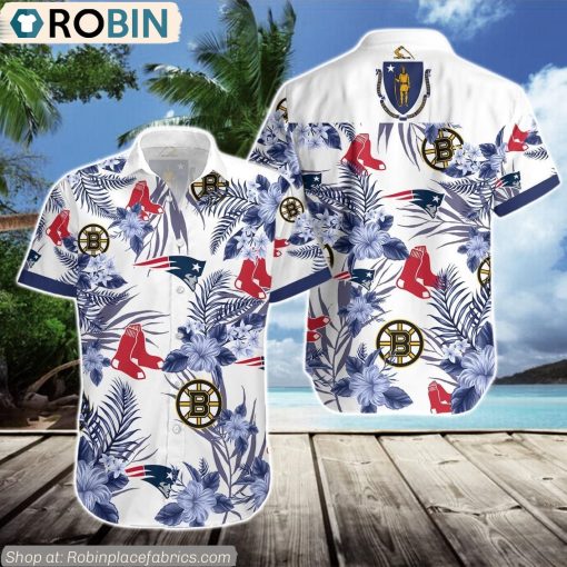 New England Patriots, Boston Bruins, Boston Red Sox Hawaiian Shirt