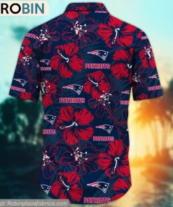 New England Patriots Hibiscus Tropical Pattern NFL Hawaiian Shirt