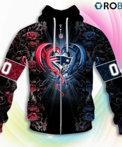 New England Patriots NFL Rose Dragon 3D Hoodie, New England Patriots Shirt New England Patriots NFL Rose Dragon 3D Hoodie, New England Patriots Shirt