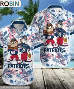 New England Patriots Taz And Bugs NFL Teams Hawaiian Shirt New England Patriots Taz And Bugs NFL Teams Hawaiian Shirt