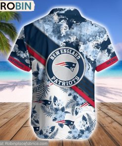 New England Patriots Watercolor Pattern Hibiscus Hawaiian Shirt