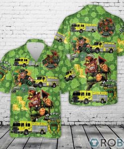 New Fairfield, CT, Ball Pond Volunteer Fire Company, St Patrick’s Day Hawaiian Shirt