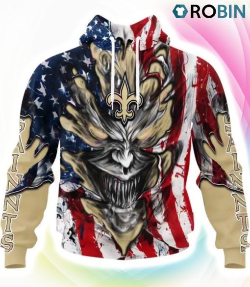 New Orleans Saints Demon Face Design 3D Hoodie, New Orleans Saints Fan Shirt