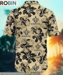 New Orleans Saints Hibiscus Tropical Pattern NFL Hawaiian Shirt