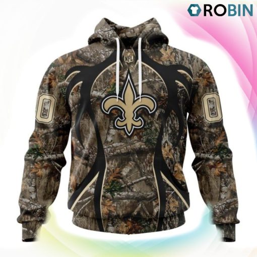 New Orleans Saints Hunting Camo Style 3D Hoodie, New Orleans Saints Clothing