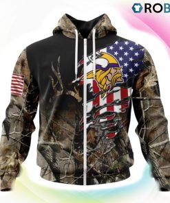 New Orleans Saints Hunting Camo US Flag Style 3D Hoodie, Saints Gifts for Fans