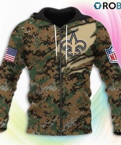 New Orleans Saints NFL Honor US Marine Veterans 3D Hoodie, Saints Merch