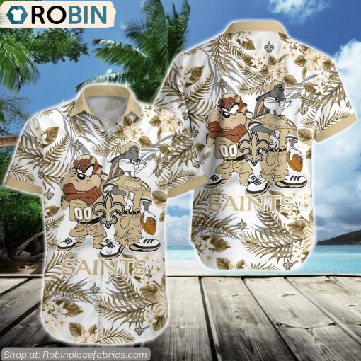New Orleans Saints Taz And Bugs NFL Teams Hawaiian Shirt