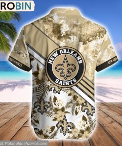 New Orleans Saints Watercolor Pattern Hibiscus Hawaiian Shirt