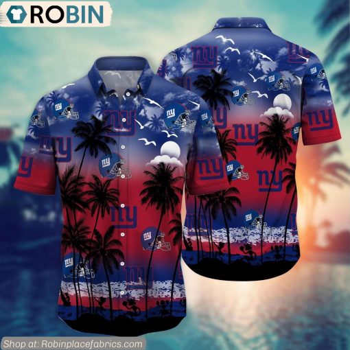 New York Giants Aloha Palm Tree Hawaiian Shirt