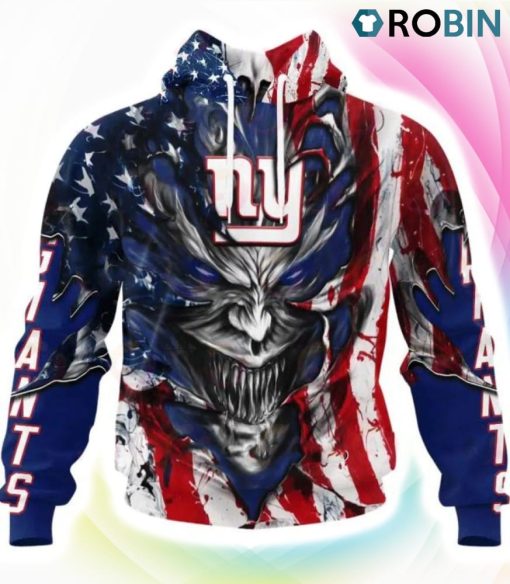 New York Giants Demon Face Design 3D Hoodie, Giants Gear