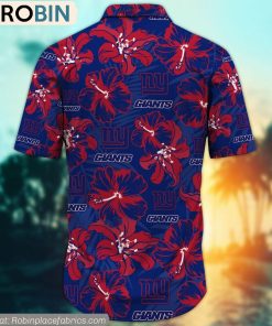 New York Giants Hibiscus Tropical Pattern NFL Hawaiian Shirt