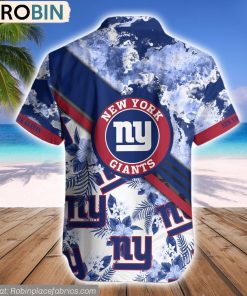 New York Giants Watercolor Pattern Hibiscus Hawaiian Shirt