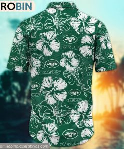 New York Jets Hibiscus Tropical Pattern NFL Hawaiian Shirt