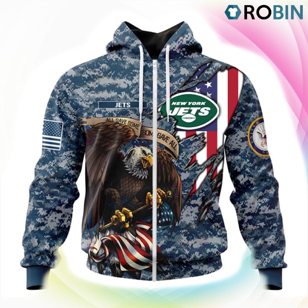 New York Jets NFL Honor US Navy Veterans 3D Hoodie, Jets Merch