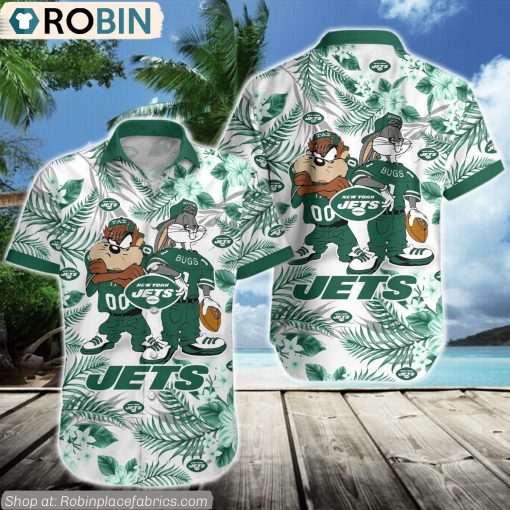 New York Jets Taz And Bugs NFL Teams Hawaiian Shirt